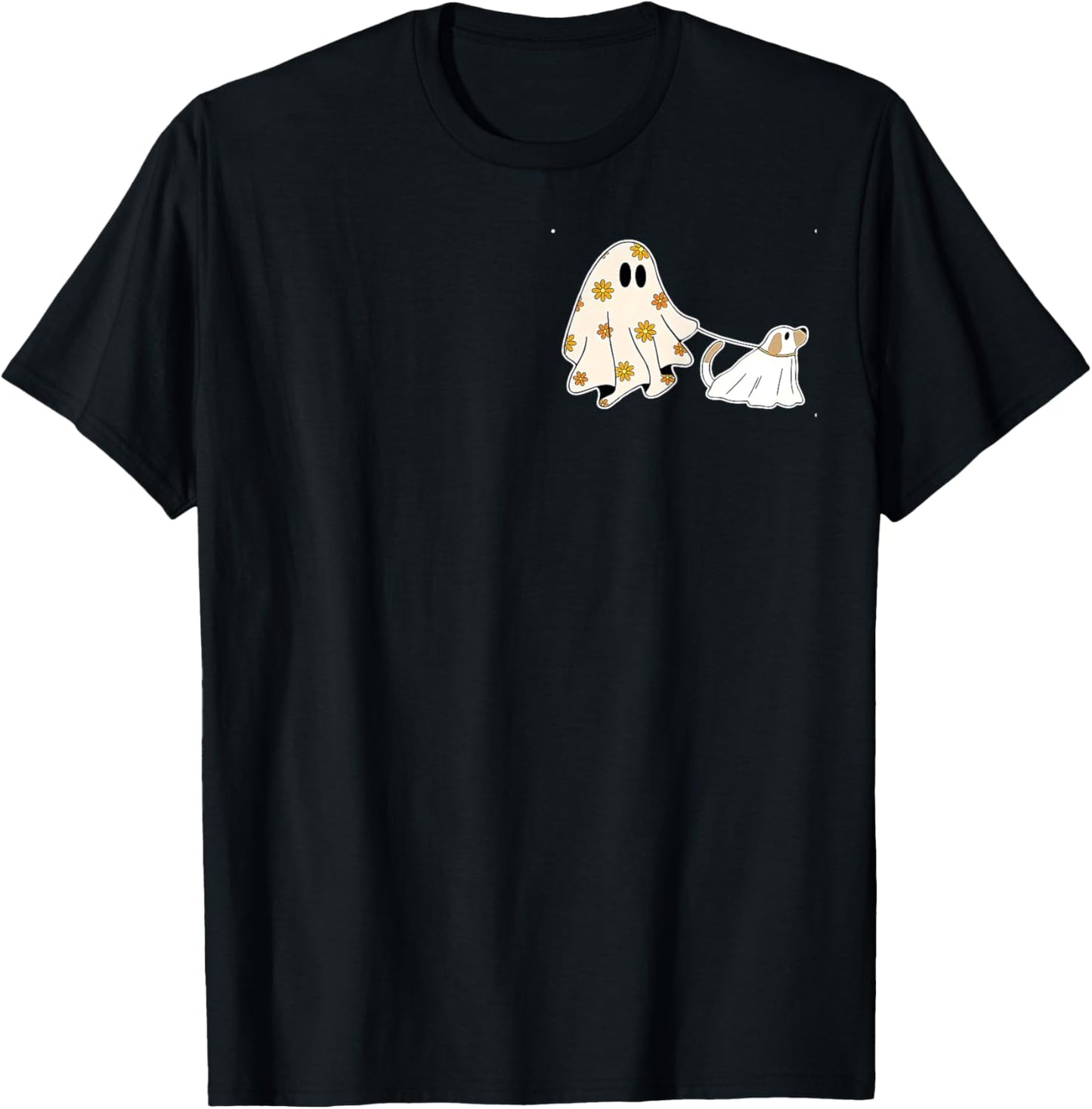 Ghost Dog, Dog Lovers Halloween Women Kids T-Shirt - T-Shirt | Black