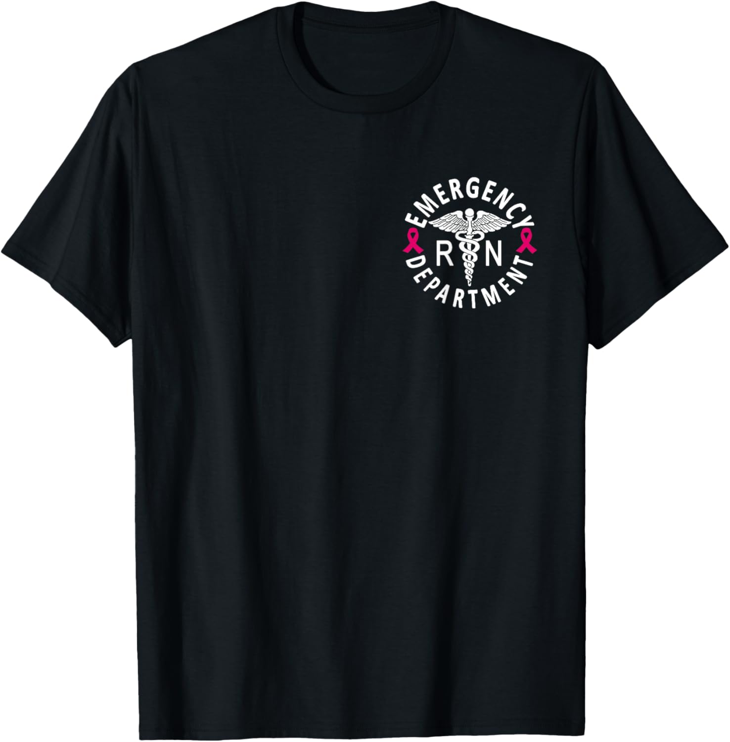 Emergency Department Emergency Room Nurse Breast Cancer T-Shirt - T-Shirt | Black