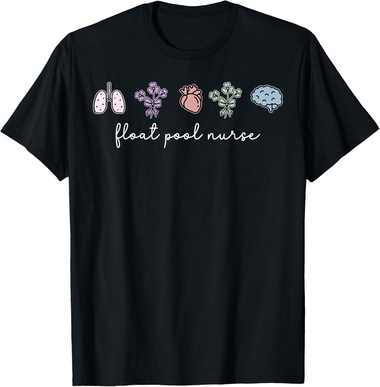Boho Floral Float Pool Nurse Emergency Medicine Graduation T-Shirt - T-Shirt | Black