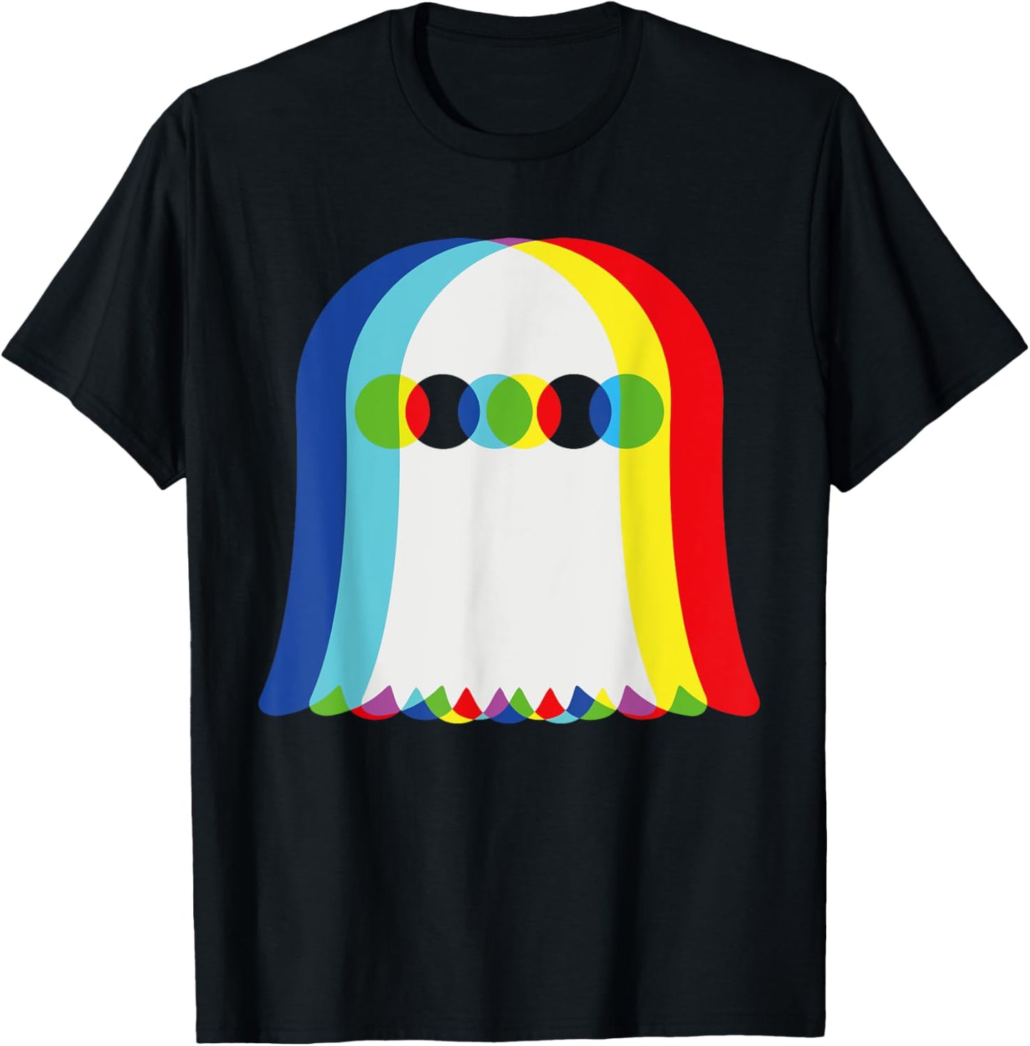Ghost Trippy Vaporwave, Halloween Psychedelic T-Shirt - T-Shirt | Black
