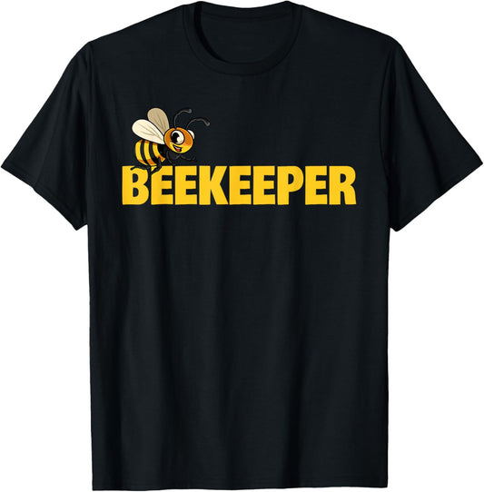 Beekeeper Funny Honeybee Beekeeping Bee Farming Enthusiasts T-Shirt - T-Shirt | Black