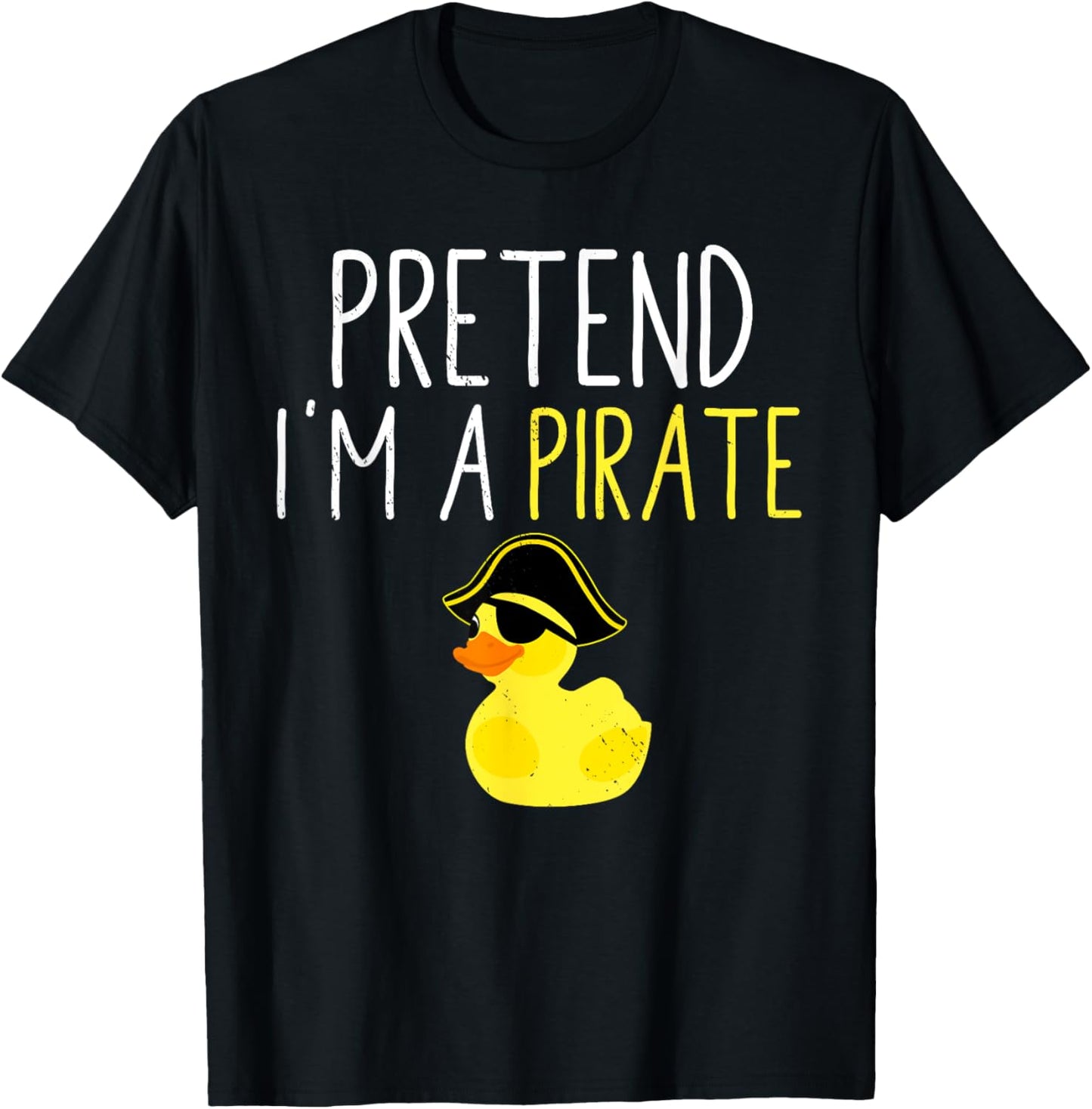 Funny Halloween Costume Pretend I'm A Pirate Black Cartoon , All Ages Casual Modern Short Sleeve T-Shirt - T-Shirt | Black