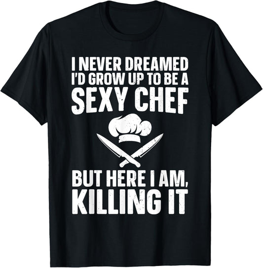 Funny Chef Design Women Cooking Culinary Cook Chef T-Shirt - T-Shirt | Black