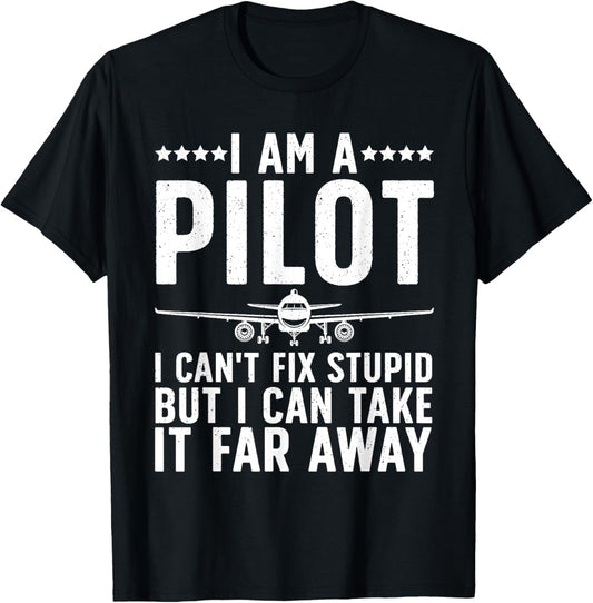 Funny Pilot Design Women Aviation Airplane Pilot T-Shirt - T-Shirt | Black