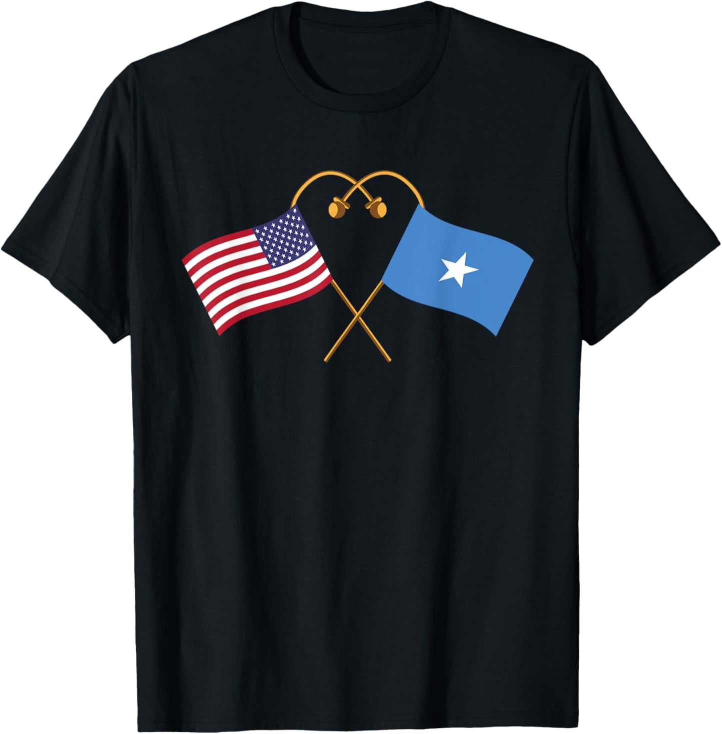 Somali Heritage USA Somalia American Flag Somali Flag T-Shirt - T-Shirt | Black