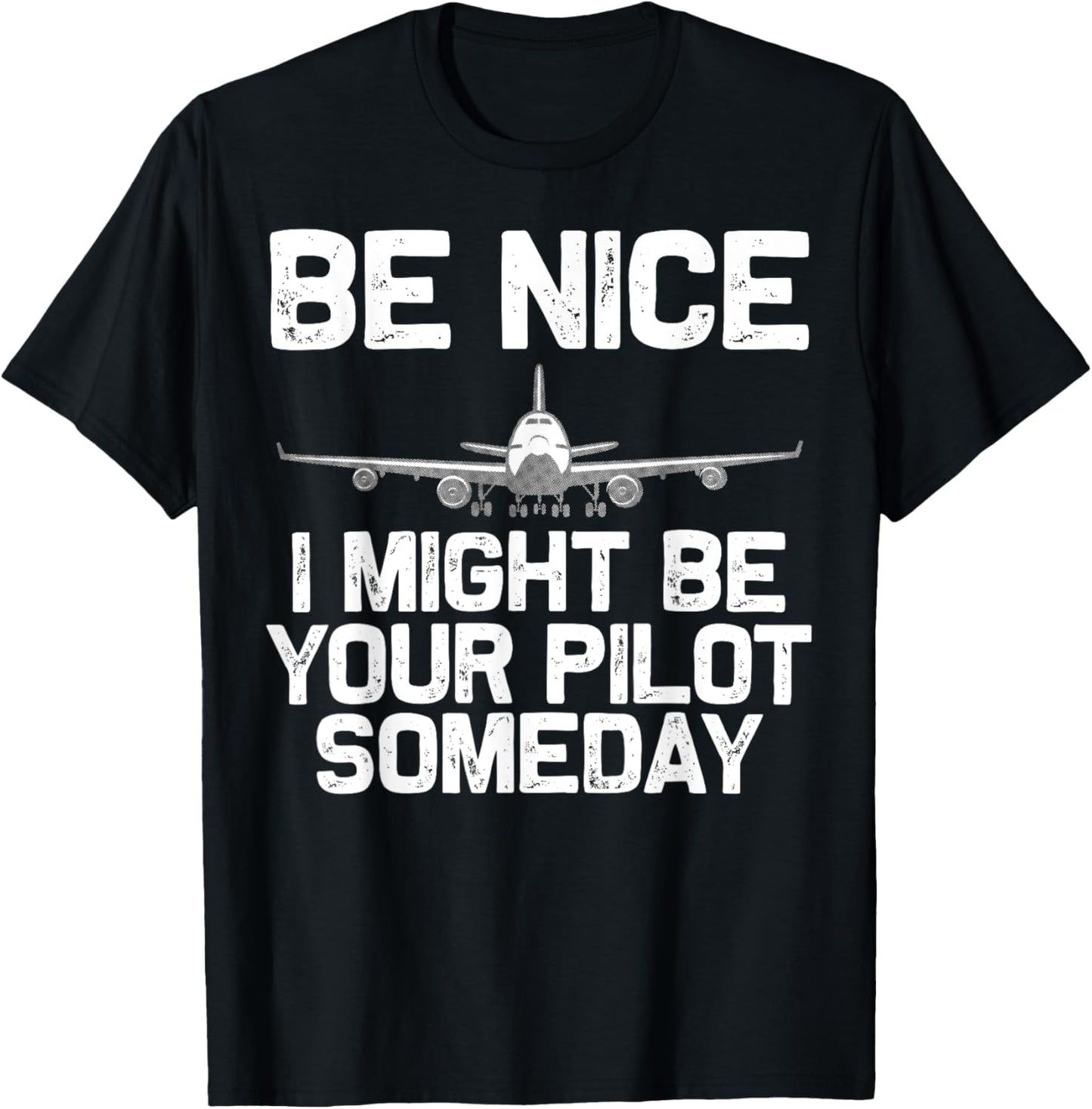 Funny Pilot Art Women Kids Aviation Airplane Pilot T-Shirt - T-Shirt | Black