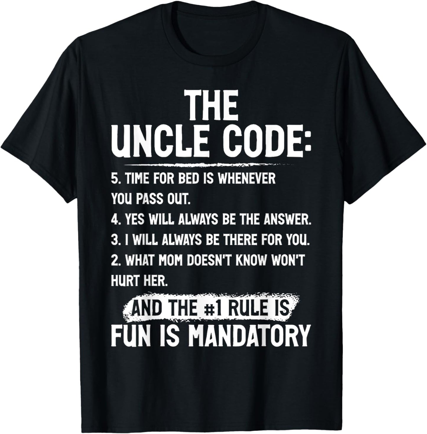 Funny Uncle Gifts From Niece Nephew Funny the Uncle Code T-Shirt - T-Shirt | Black