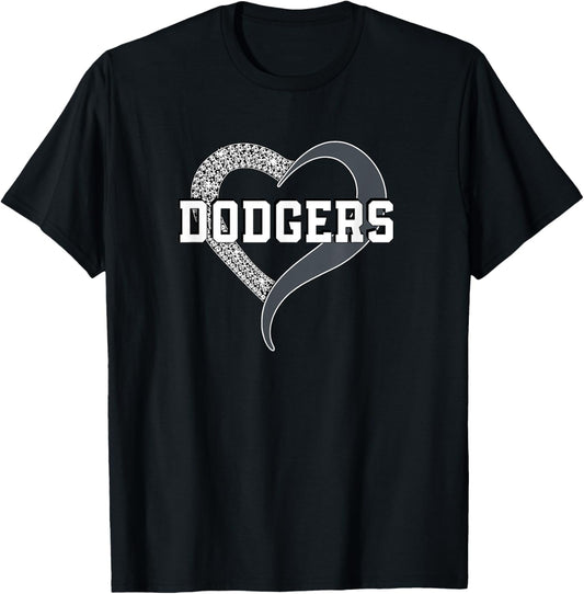 Dodgers Madison Diamond Heart HS T-Shirt - T-Shirt | Black