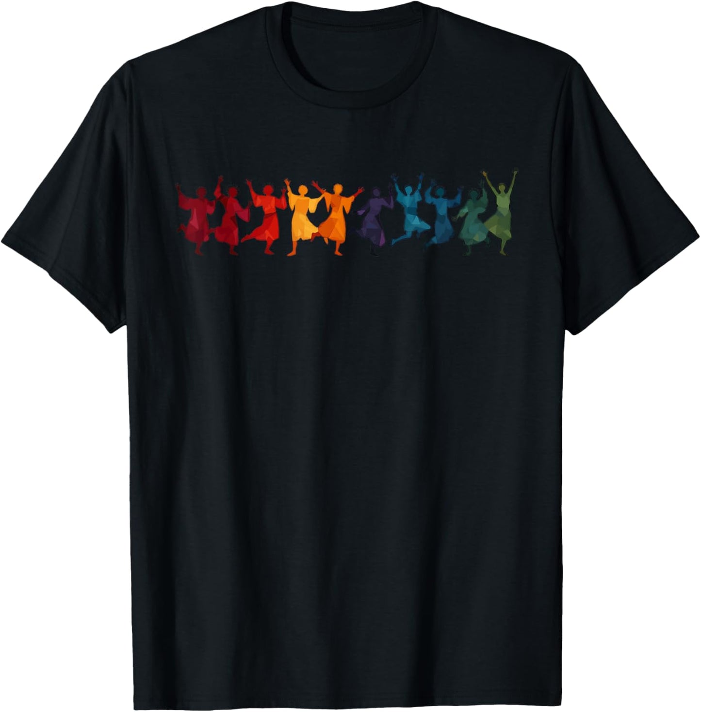 Ten Lords A Leaping Cut-Out Stencil-Style 4 T-Shirt - T-Shirt | Black