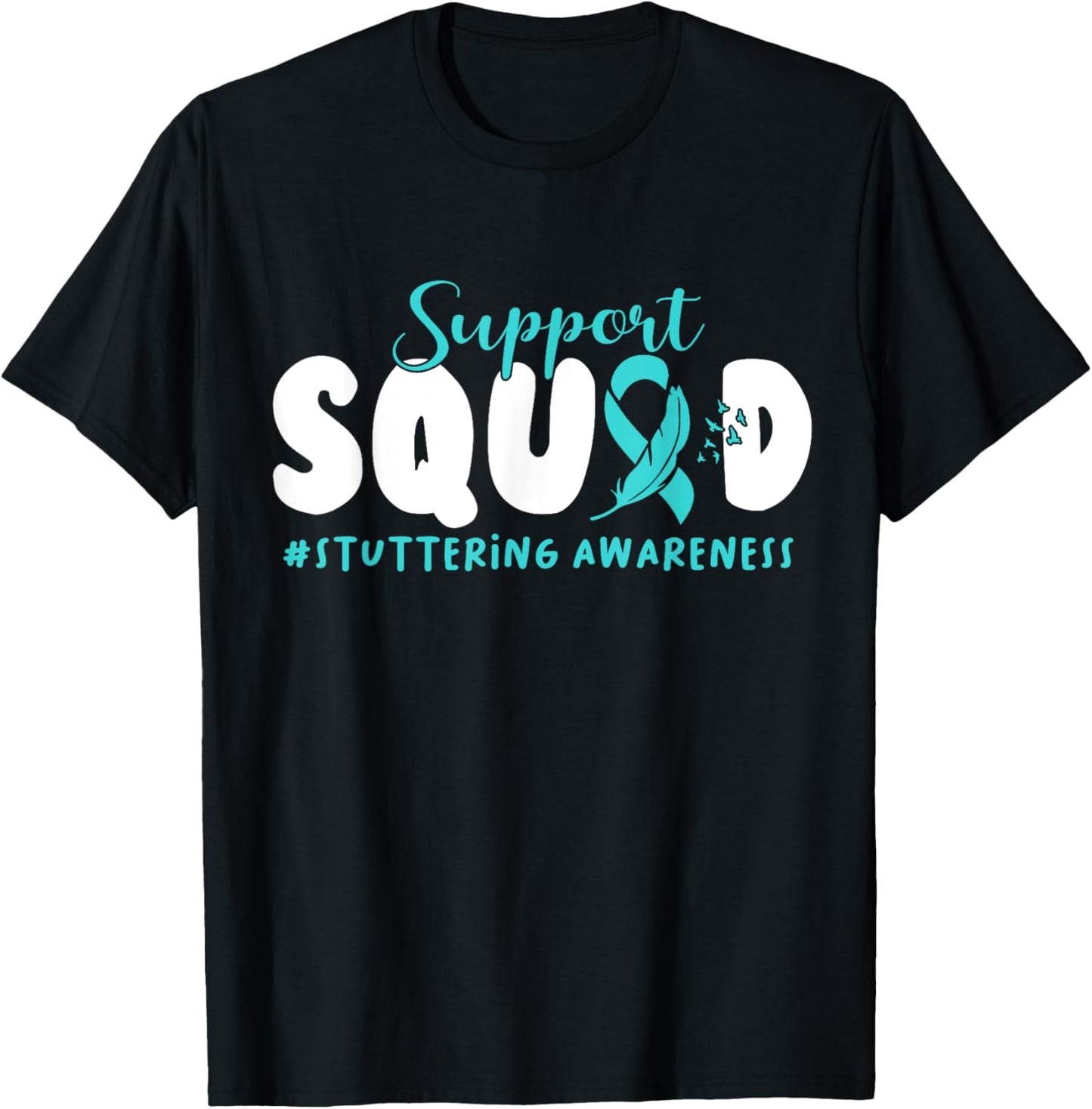 Support Stuttering Awareness American Flag Ribbon In October T-Shirt - T-Shirt | Black