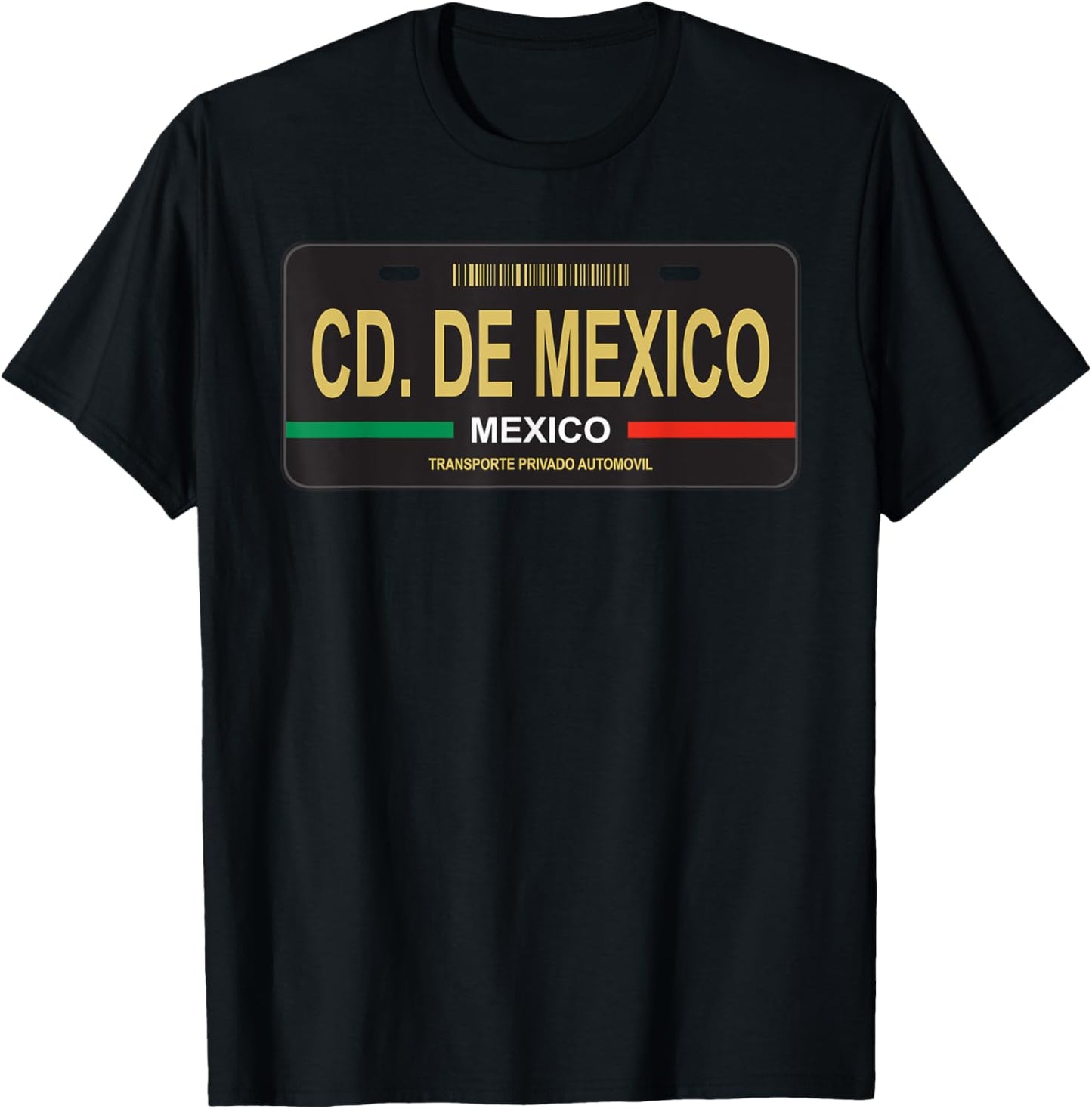 Cdmx Mexico City State License Plate Souvenir Travel T-Shirt - T-Shirt | Black