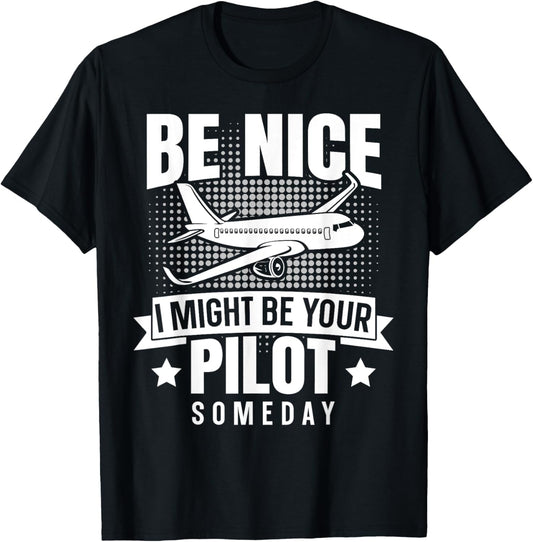 Funny Pilot Design Women Aviation Airplane Pilot T-Shirt - T-Shirt | Black