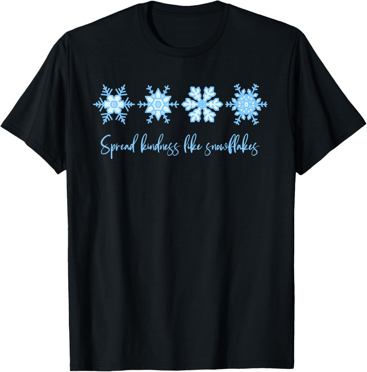 Spread Kindness Like Snowflakes Christmas Mental Health T-Shirt - T-Shirt | Black