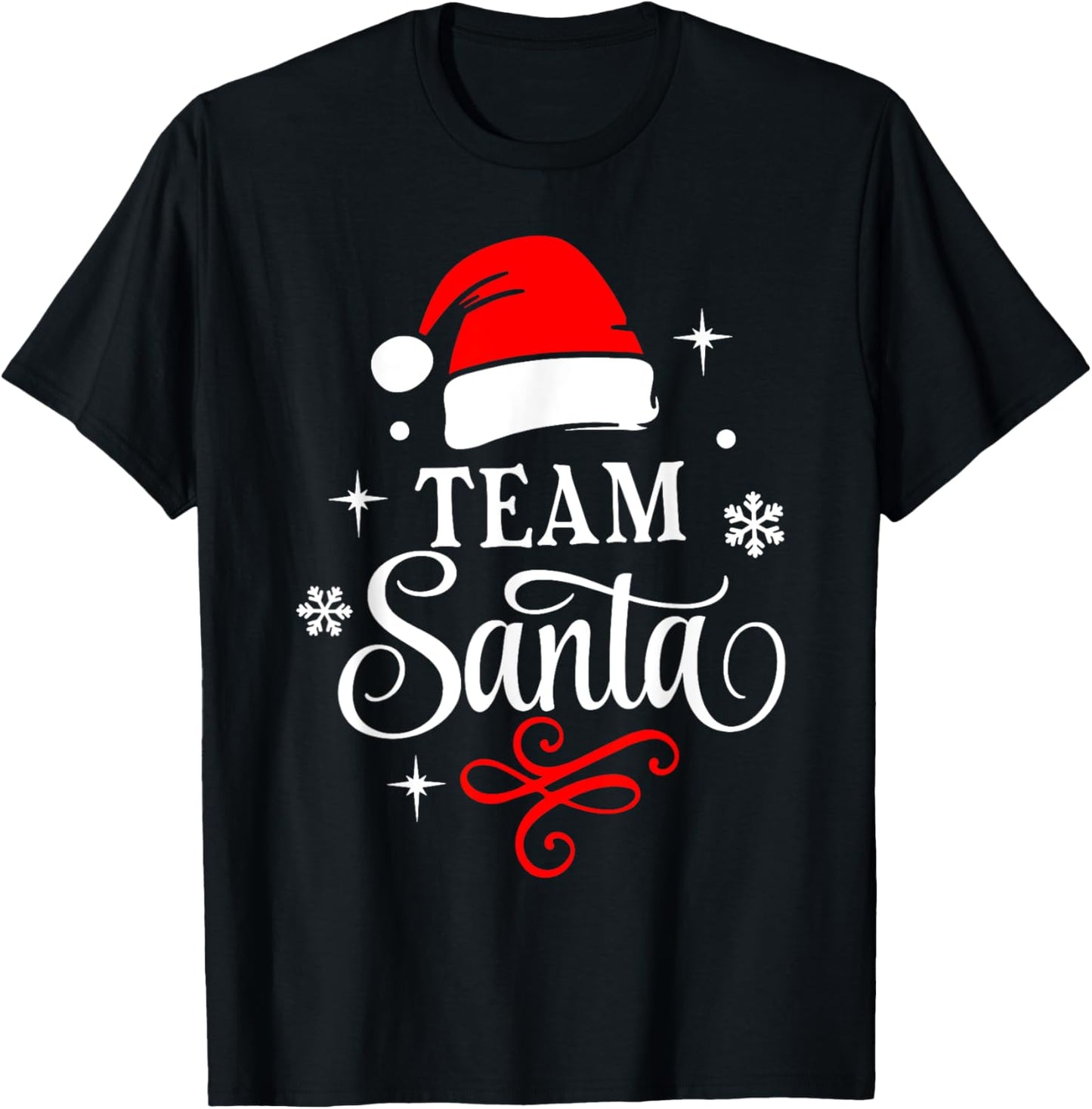 Team Santa Christmas Squad Family Matching Pajamas Boys Men T-Shirt - T-Shirt | Black