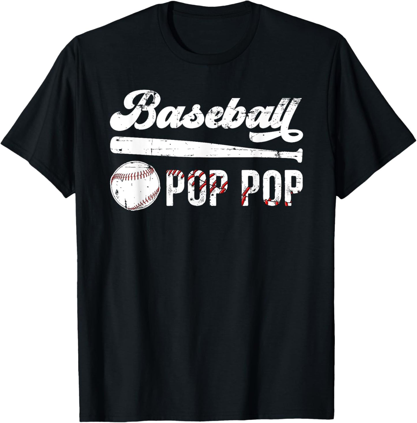 Baseball Pop Pop Of A Baseball Player Pop Pop T-Shirt - T-Shirt | Black