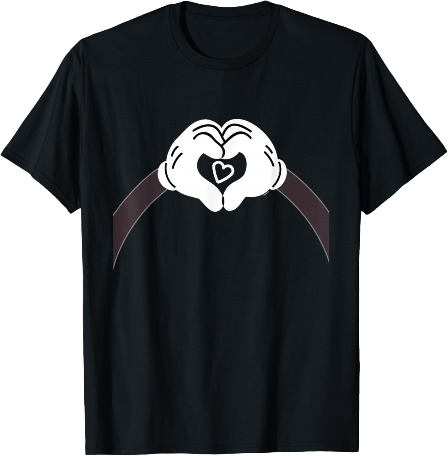 Disney Valentine's Day Mickey Mouse Making Hand Heart T-Shirt - T-Shirt | Black