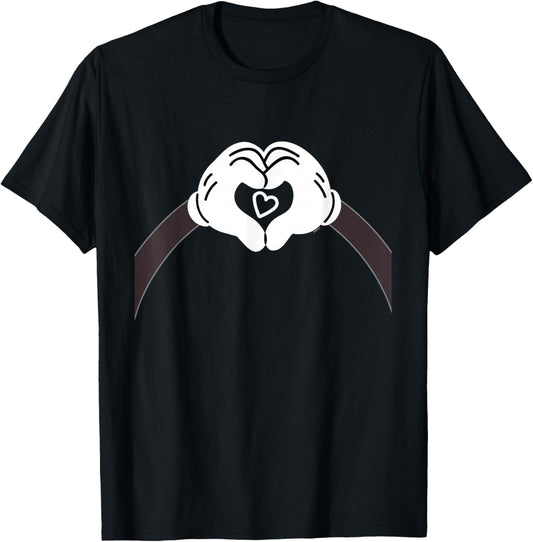Disney Valentine's Day Mickey Mouse Making Hand Heart T-Shirt - T-Shirt | Black