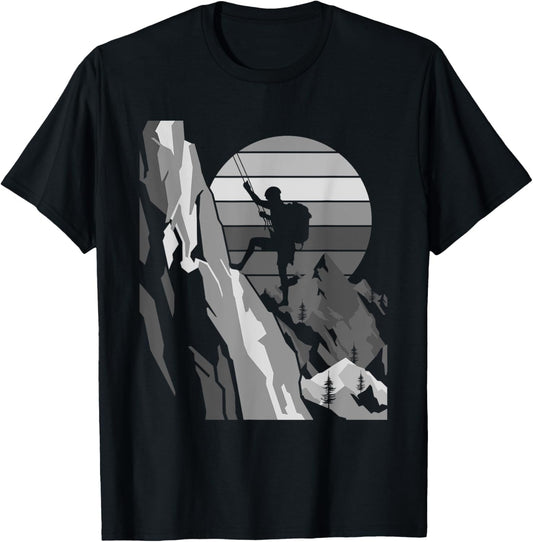 Mountain Climber Funny Rock Climbing Bouldering Men Women T-Shirt - T-Shirt | Black