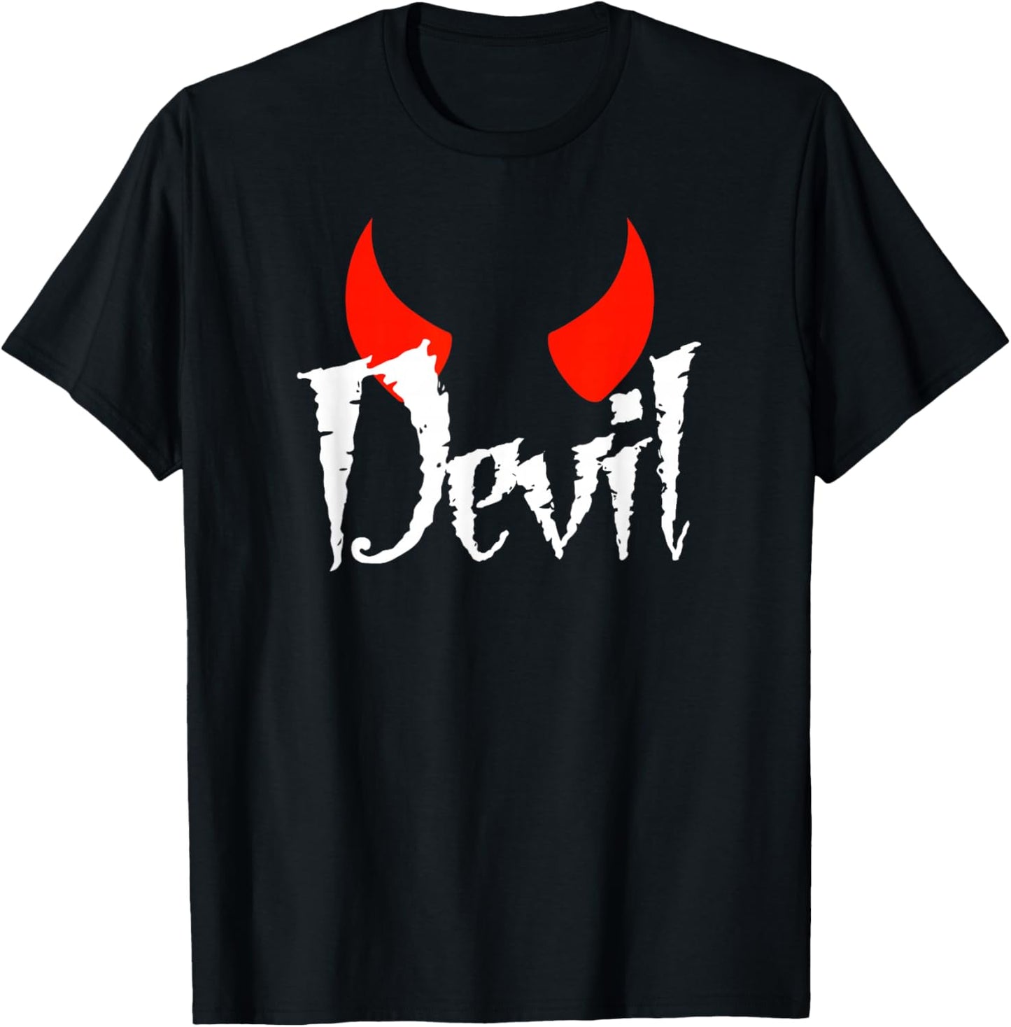 Devil Halloween Matching Couple Girlfriend T-Shirt - T-Shirt | Black