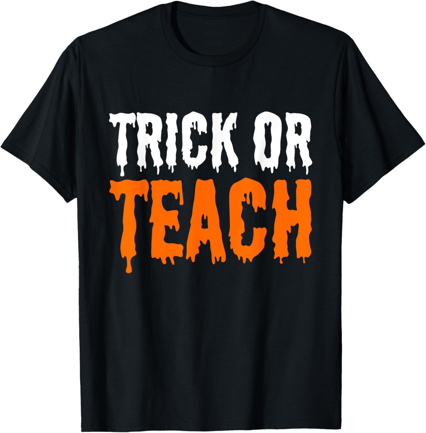 Trick Or Teach Groovy Teacher Halloween Retro Ghost T-Shirt - T-Shirt | Black
