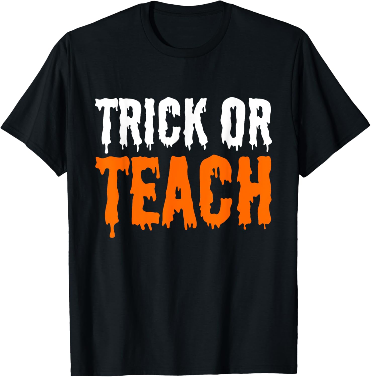 Trick Or Teach Groovy Teacher Halloween Retro Ghost T-Shirt - T-Shirt | Black