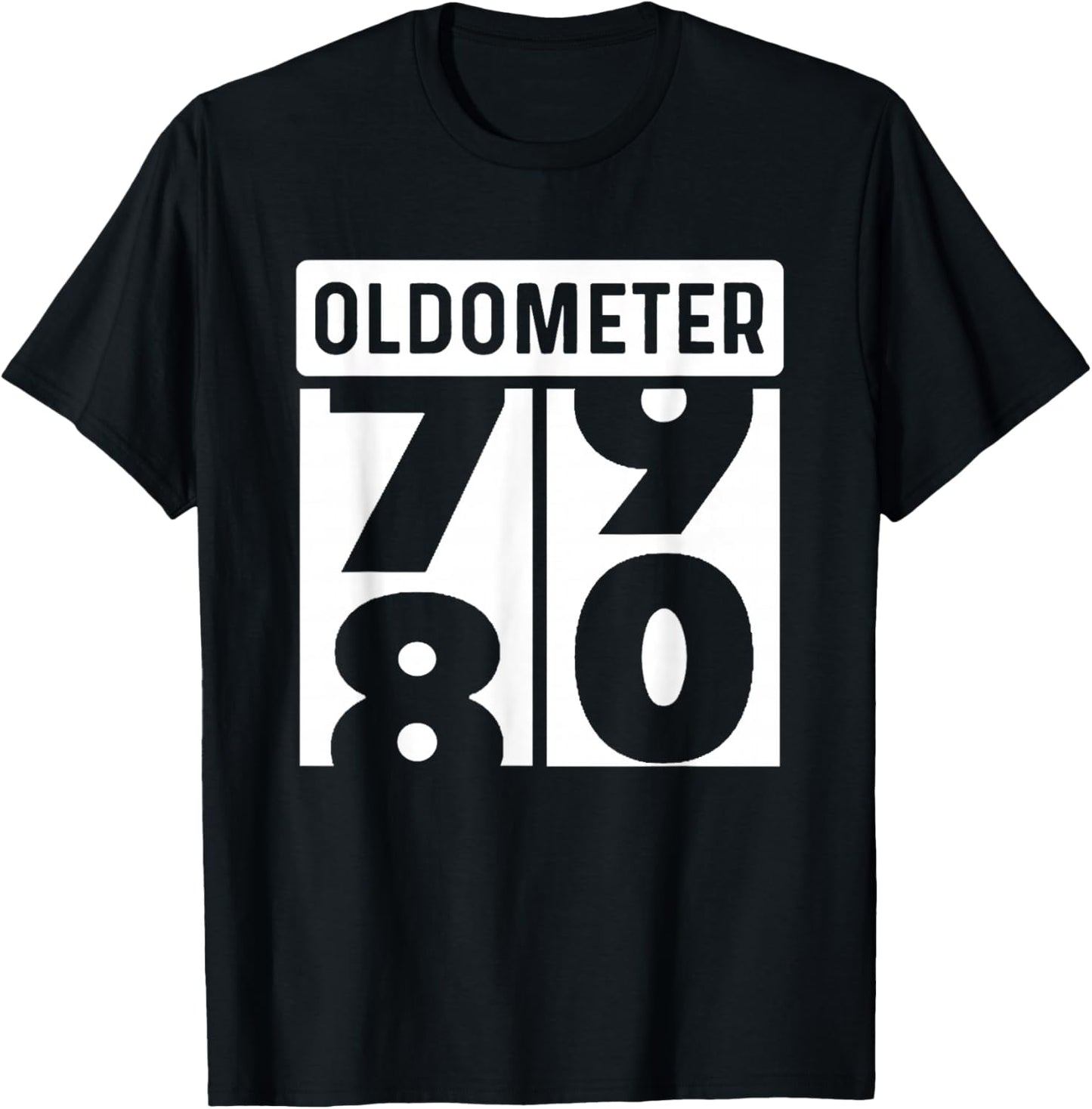 Classic Car Truck Tractor Auto Mechanic Collector Oldometer Odometer Funny 80th Birthday Gift 80 yrs Old Joke T-Shirt - T-Shirt | Black