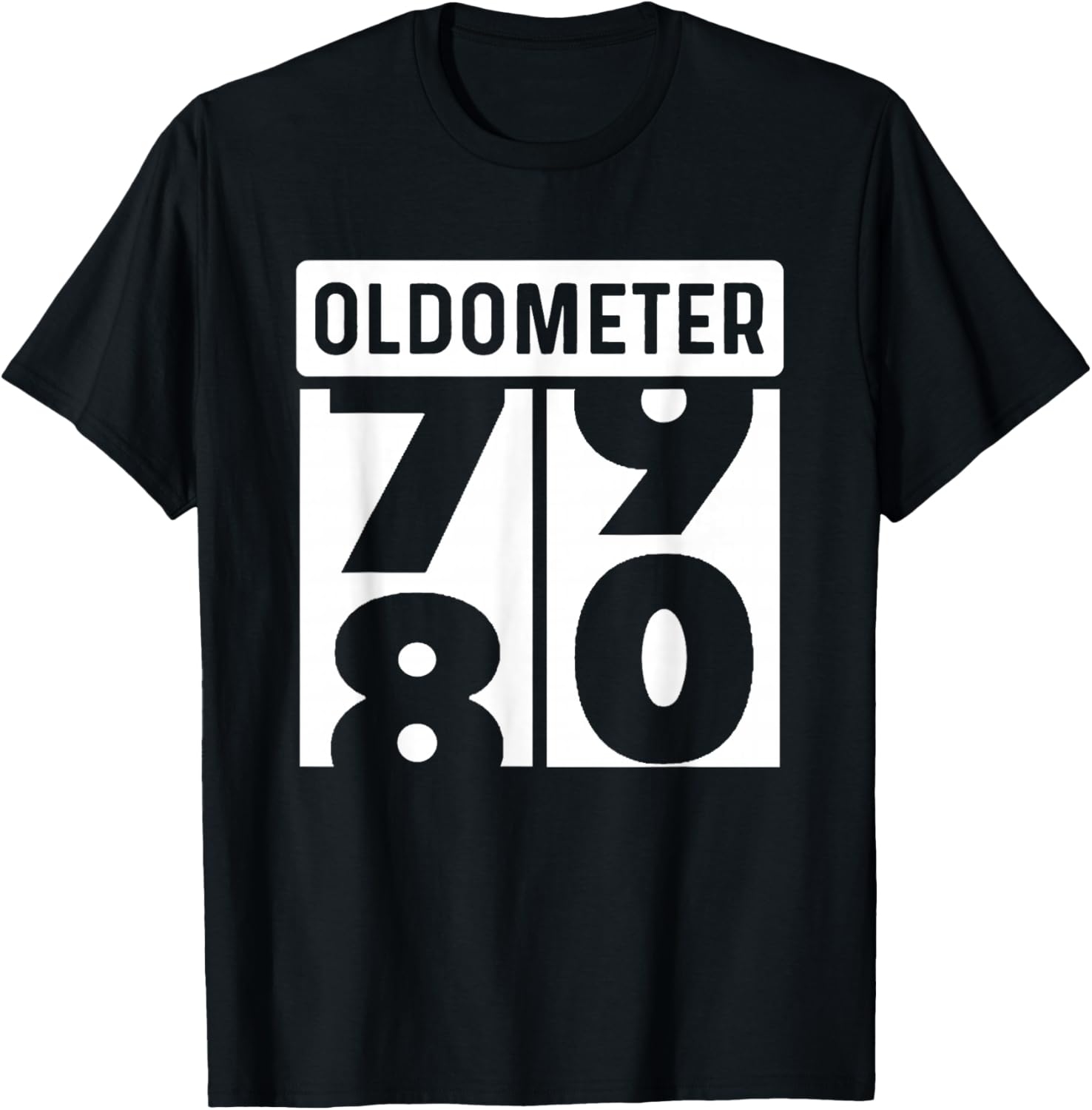 Classic Car Truck Tractor Auto Mechanic Collector Oldometer Odometer Funny 80th Birthday Gift 80 yrs Old Joke T-Shirt - T-Shirt | Black