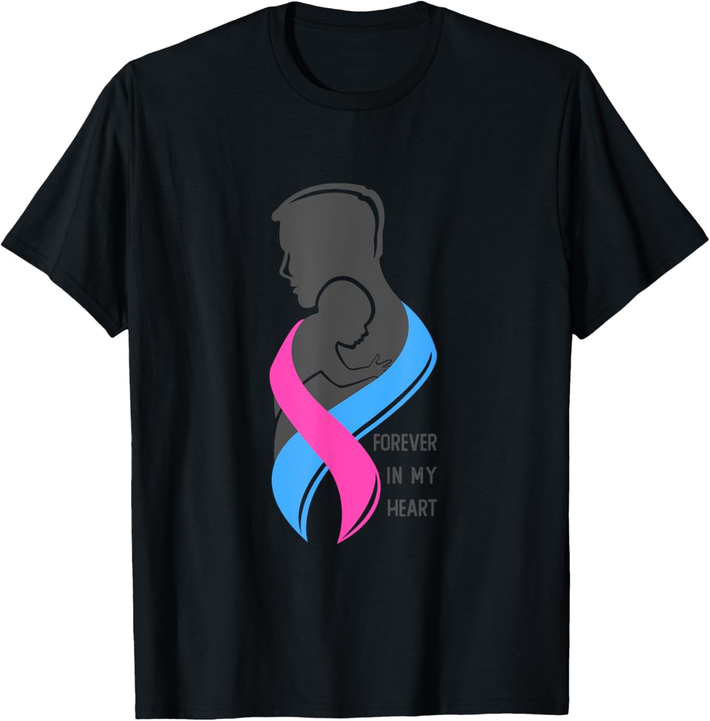 Forever In My Hearts, Infant Loss Awareness Month T-Shirt - T-Shirt | Black