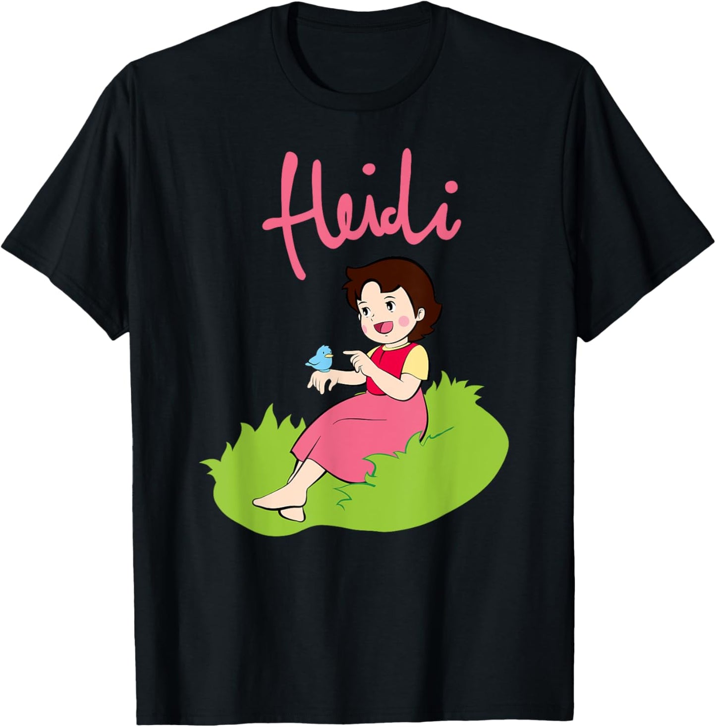 Heidi im Gras Zeichentrick TV Serie Retro Kindeheitshelden T-Shirt - T-Shirt | Black