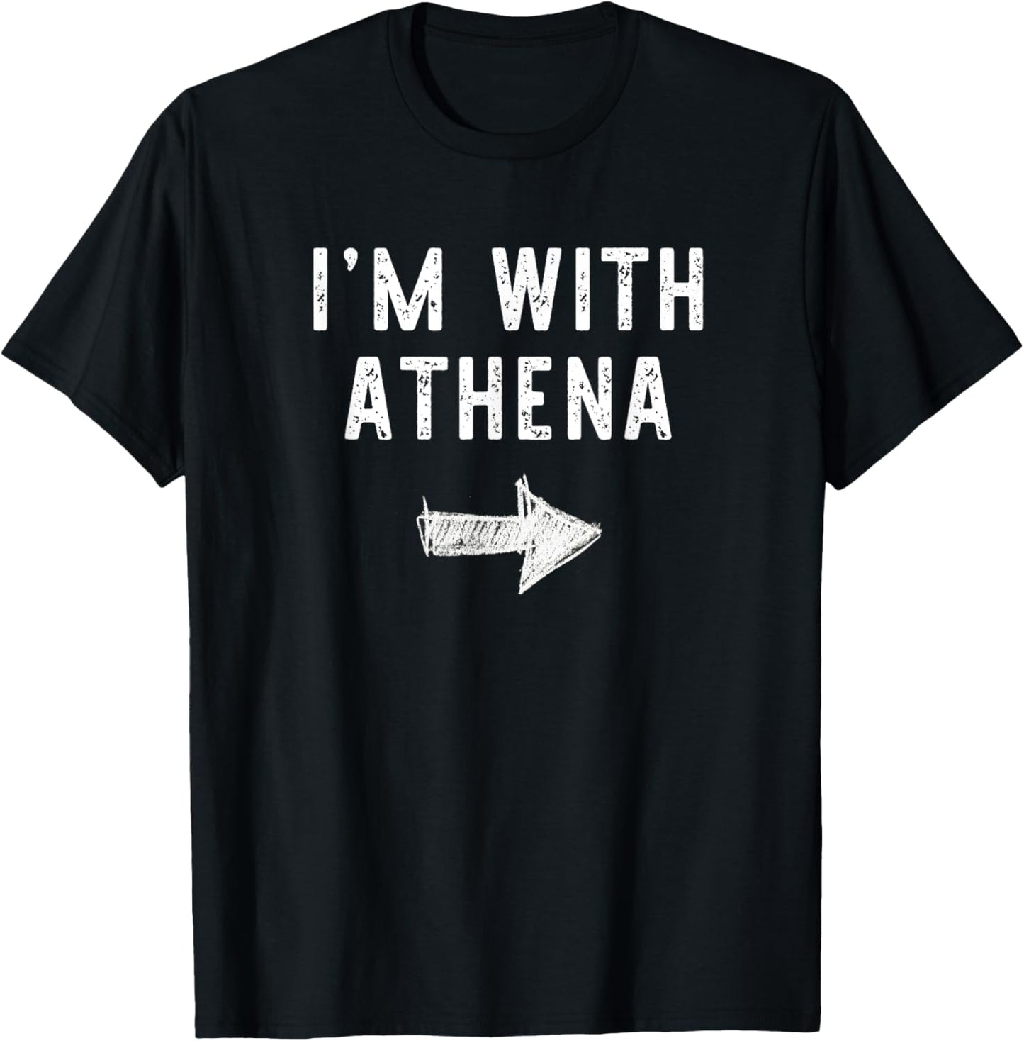 I'm With Athena Costume Halloween Matching Couple T-Shirt - T-Shirt | Black