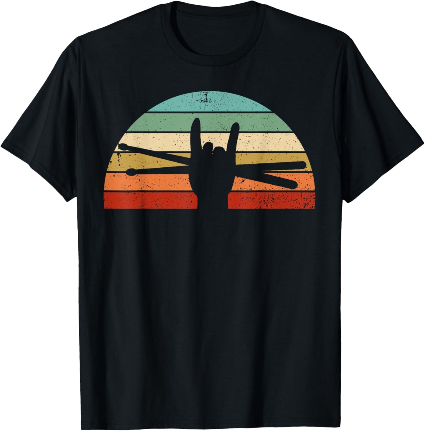 Funny Drummer Art Women Kids Drumming Lover Drummer T-Shirt - T-Shirt | Black