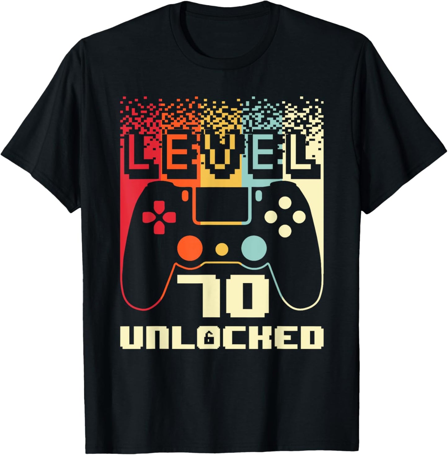 70th Birthday Level 70 Unlocked Gamer 70 Year Old T-Shirt - T-Shirt | Black