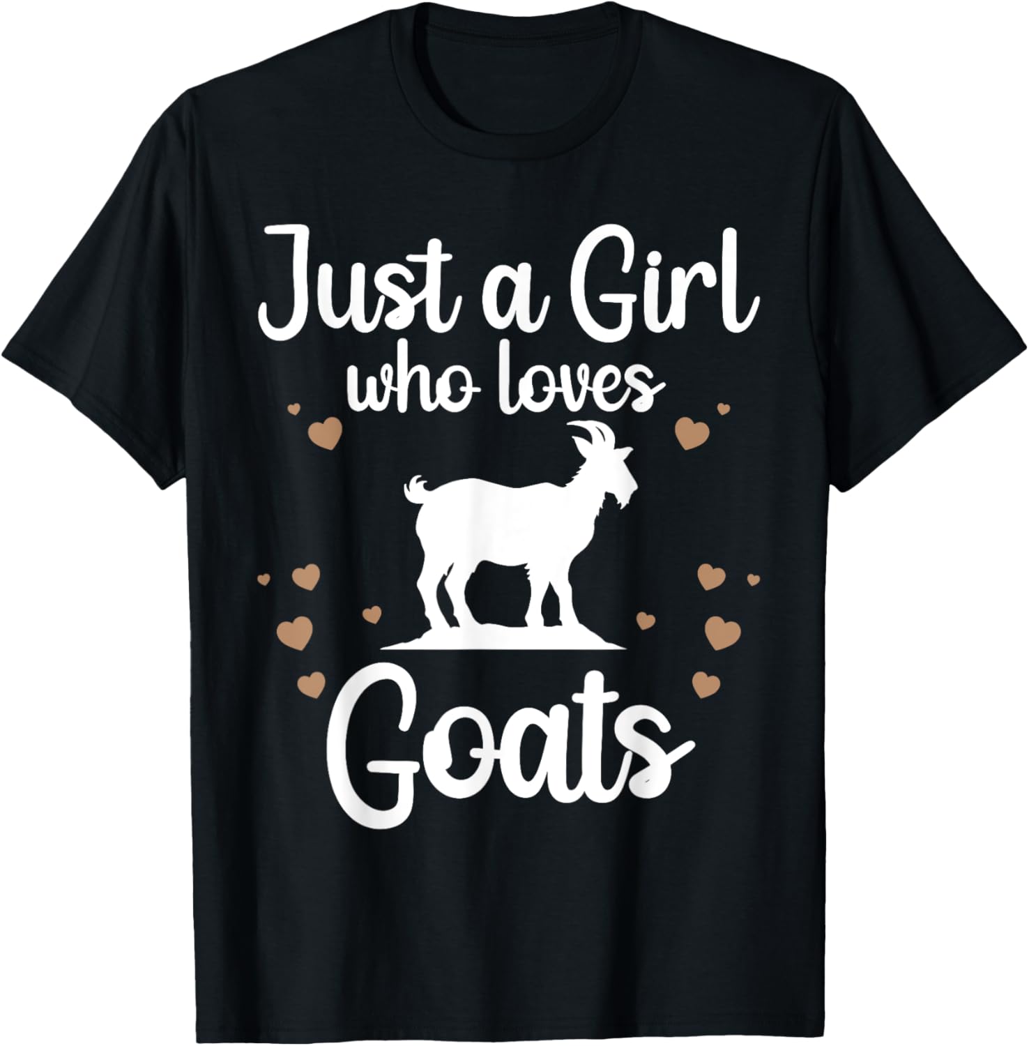 Funny Goat Design For Girls Women Youth Teen Kids Goat Lover T-Shirt - T-Shirt | Black