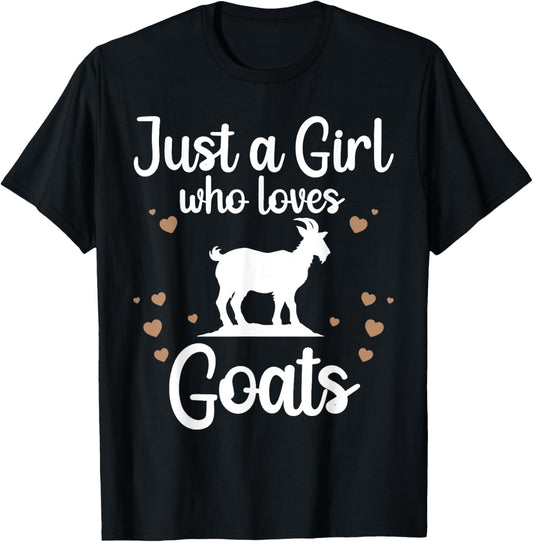 Funny Goat Design For Girls Women Youth Teen Kids Goat Lover T-Shirt - T-Shirt | Black