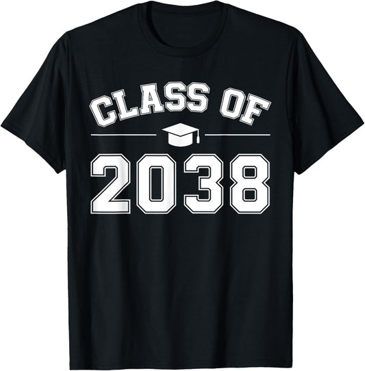 Class of 2038 Grow With Me First Day of School Graduation T-Shirt - T-Shirt | Black