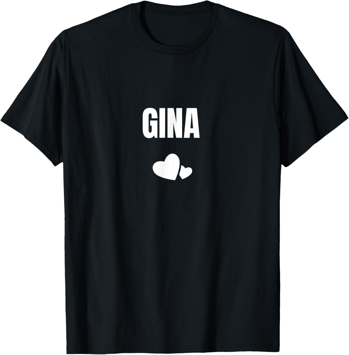 Gina First Name Personalized Birthday Cute Heart T-Shirt - T-Shirt | Black