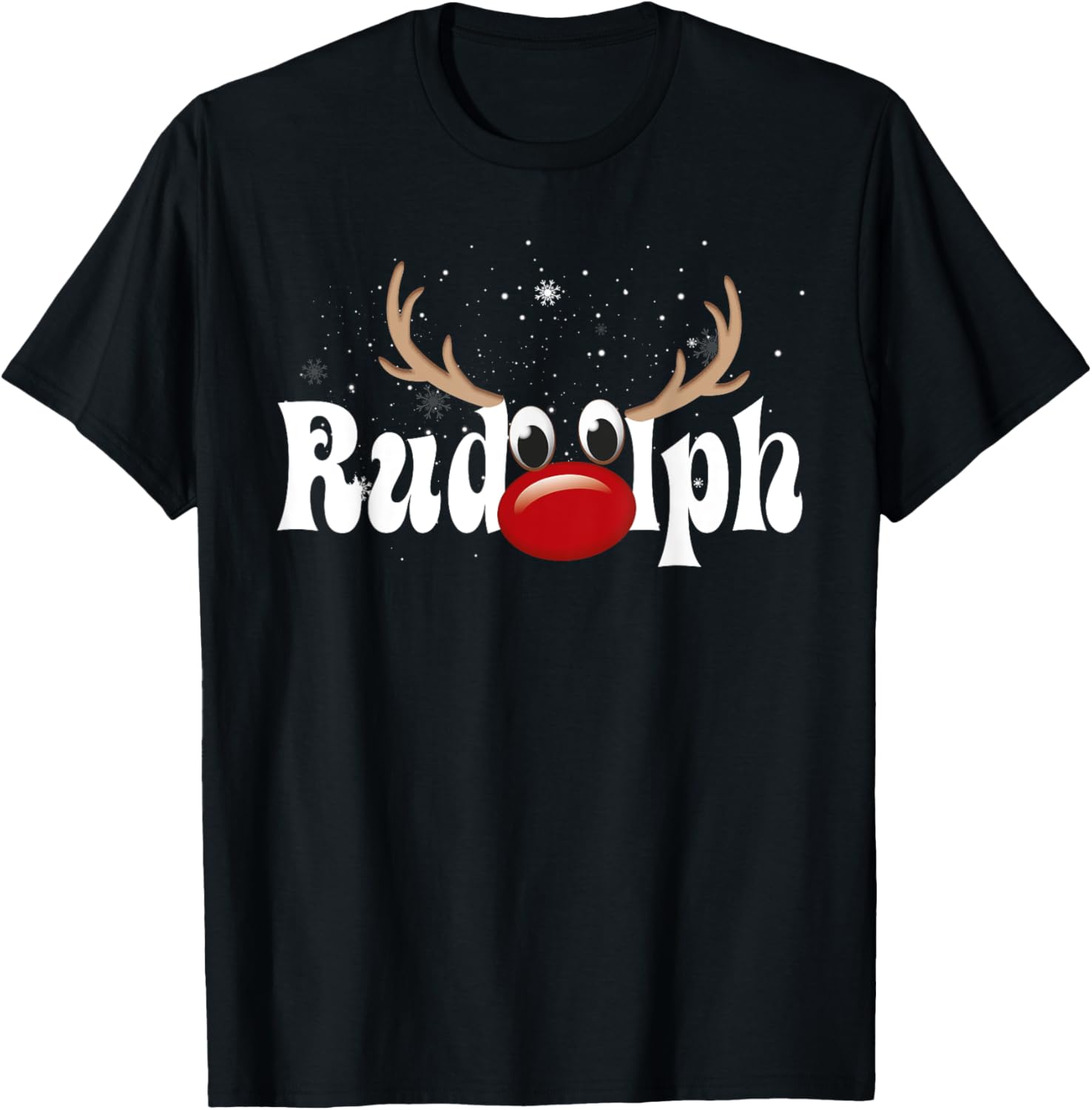 RUDOLPH Red Nose Reindeer T-Shirt - T-Shirt | Black