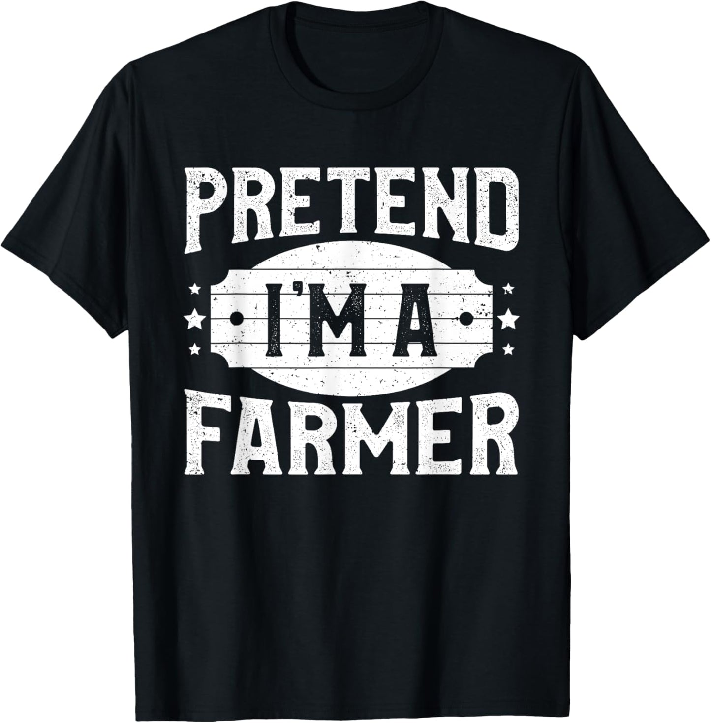 Pretend I'm A Farmer Matching Costume Lazy Halloween Party T-Shirt - T-Shirt | Black