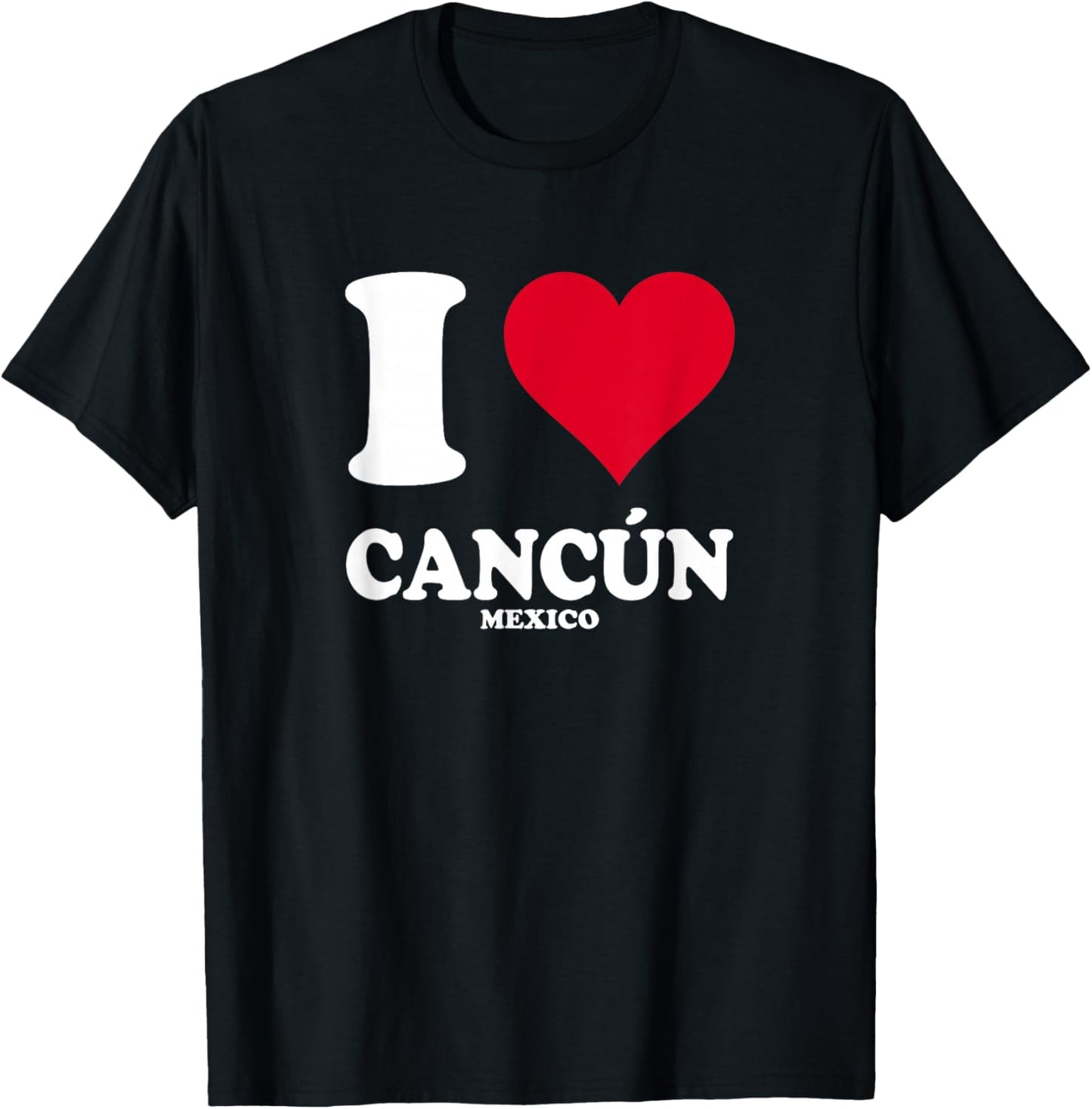 Red Heart I Love Cancun T-Shirt - T-Shirt | Black