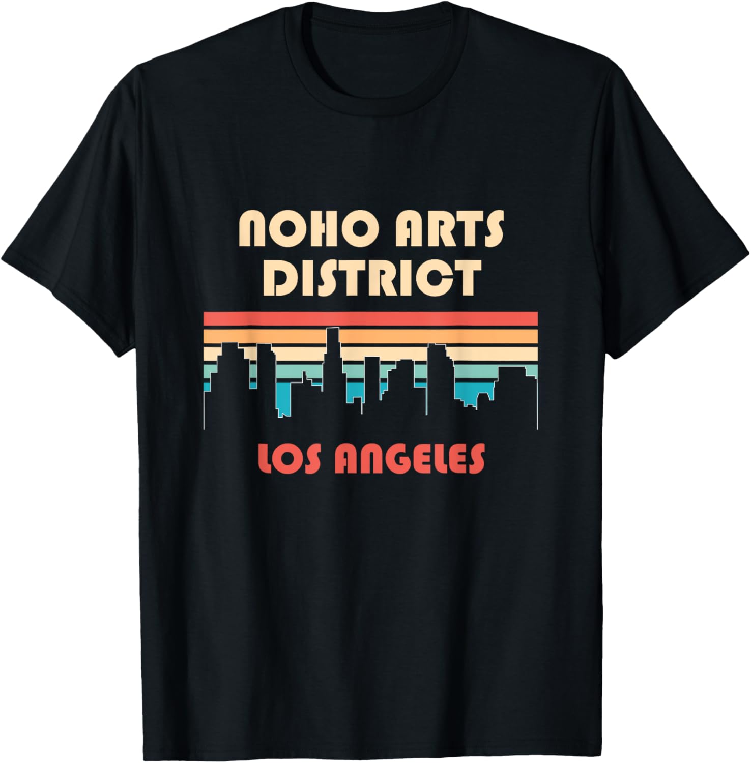 NoHo Arts District Los Angeles California Retro Vintage T-Shirt - T-Shirt | Black