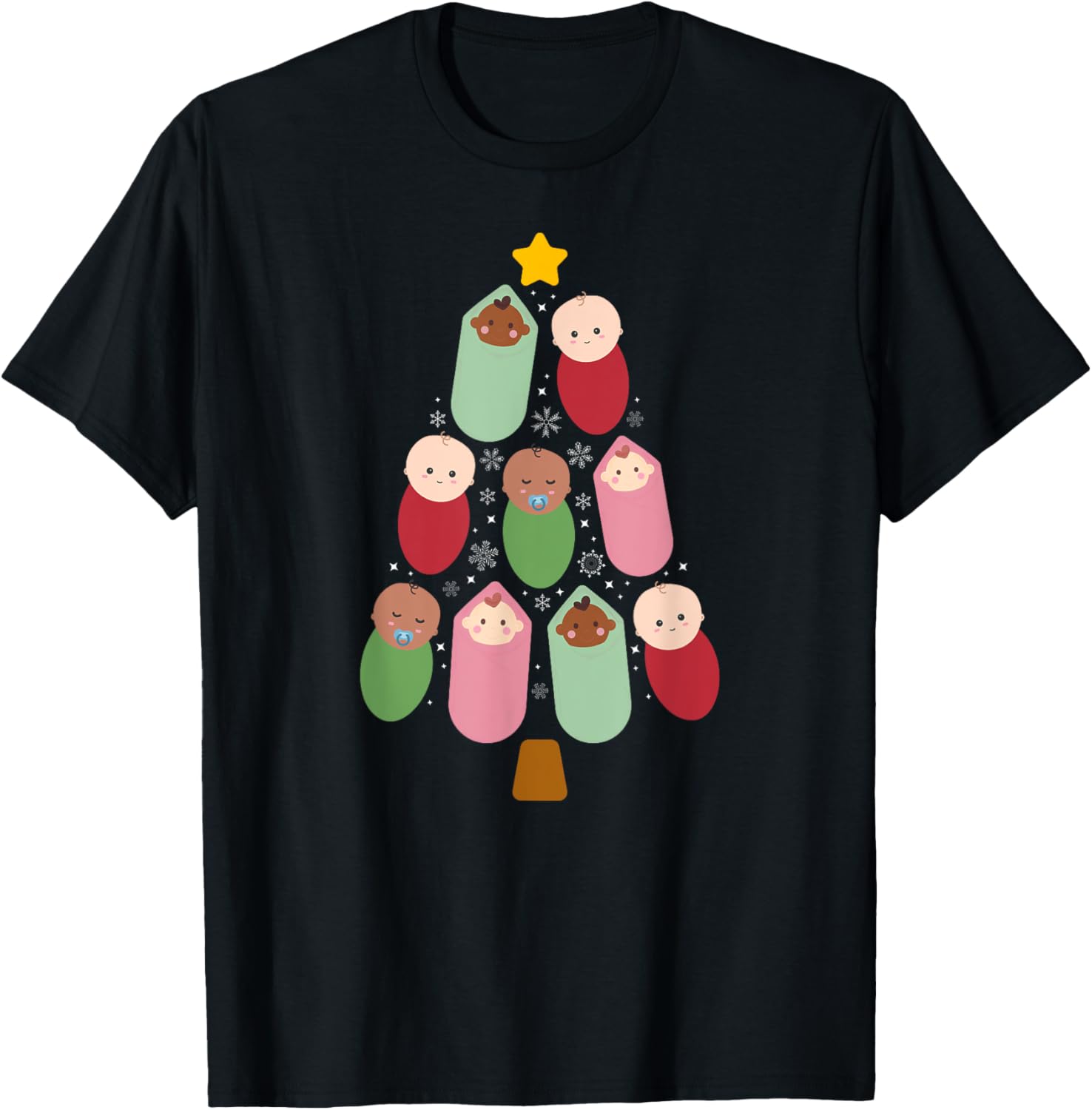 NICU Nurse Christmas Tree Neonatal ICU Nurse Xmas Party T-Shirt - T-Shirt | Black
