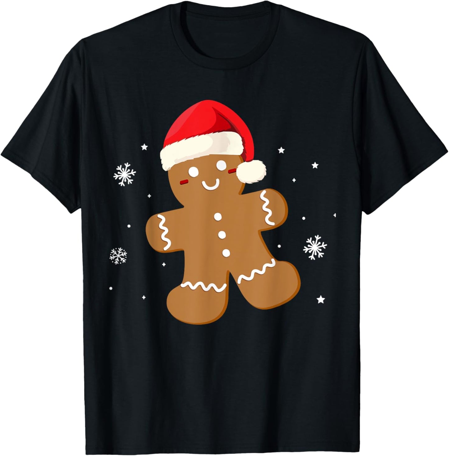 Gingerbread man santa for christmas cookie baking family T-Shirt - T-Shirt | Black
