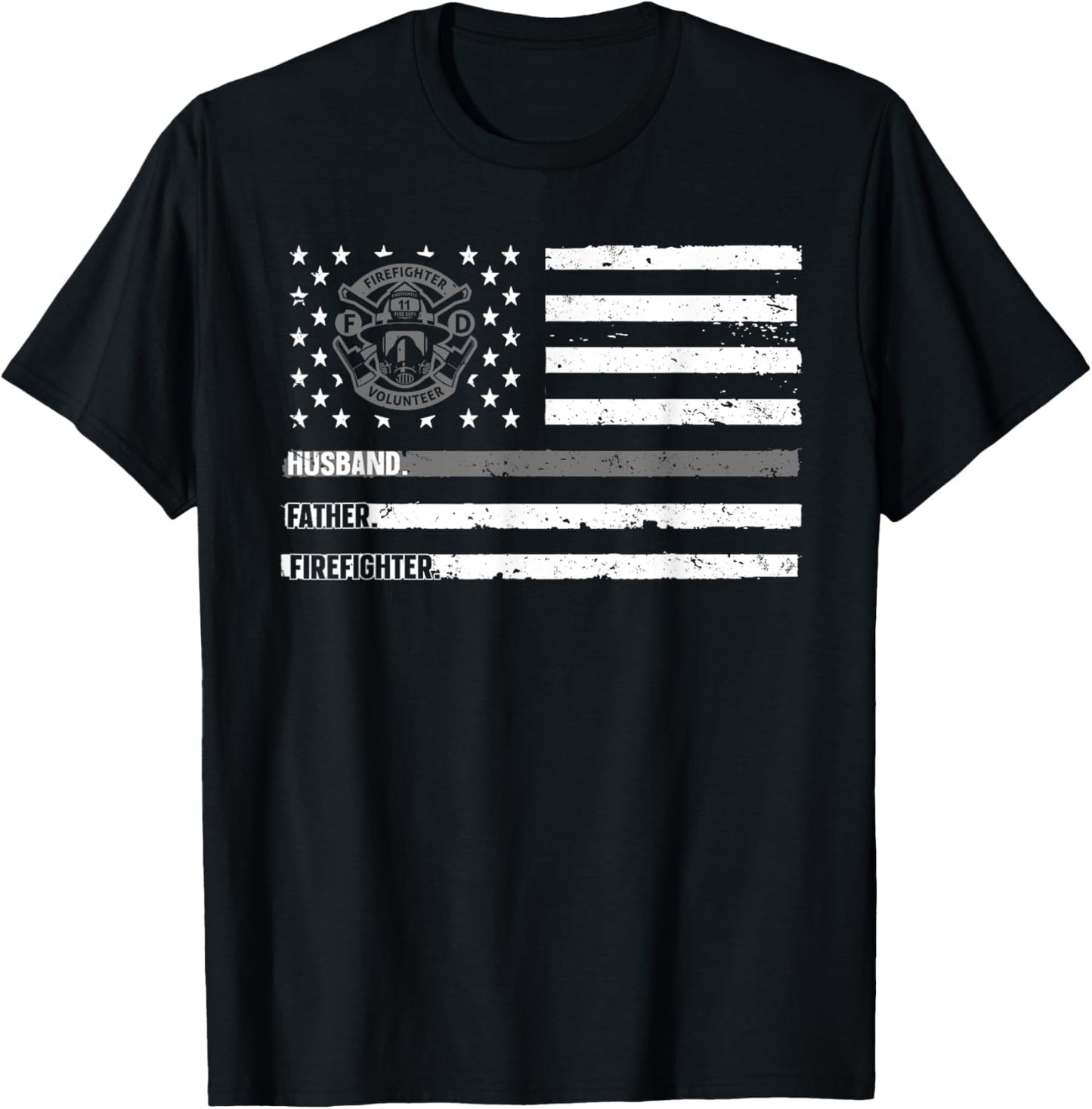 Firefighter Art For Husband Men Dad Firefighting Firefighter T-Shirt - T-Shirt | Black