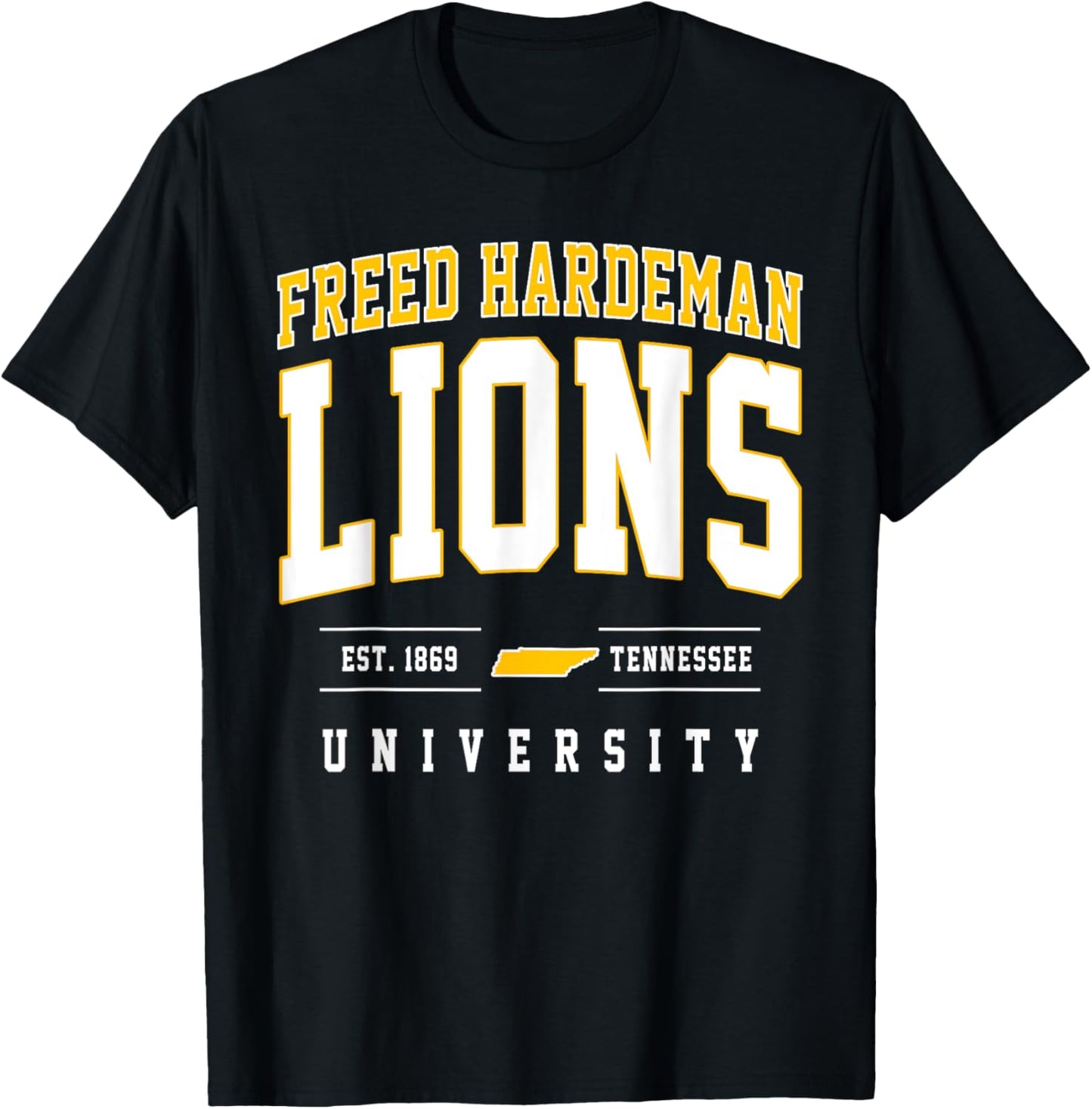 Freed-Hardeman University Lions Arch Vintage Design Men T-Shirt - T-Shirt | Black