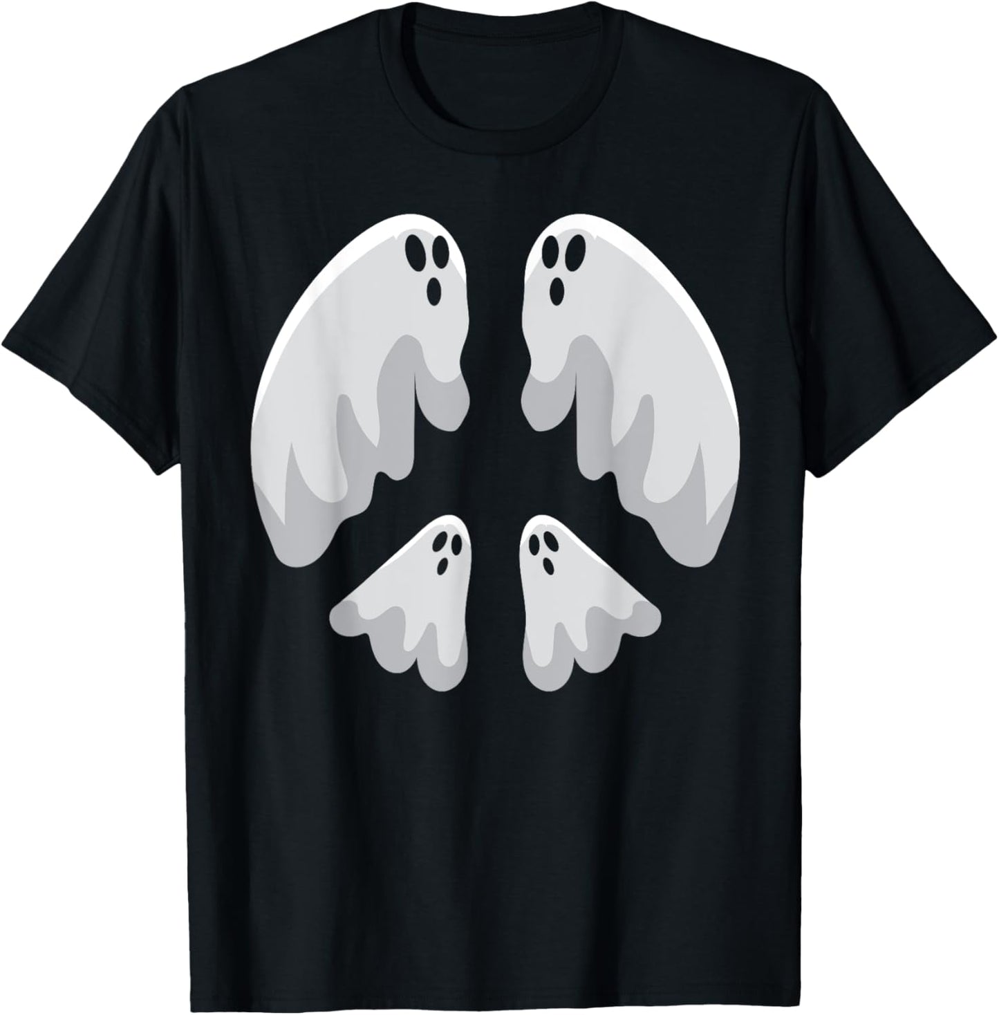 Peace Sign Ghost Halloween Costume Retro 60s 70s Hippie Gift T-Shirt - T-Shirt | Black