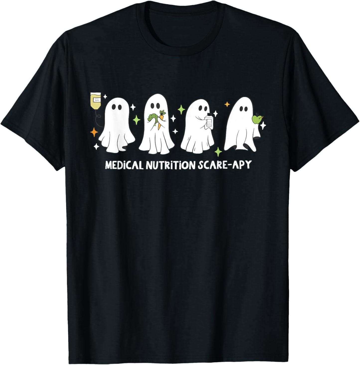 Funny Ghost Medical Nutrition Scare-apy Halloween Nurse T-Shirt - T-Shirt | Black
