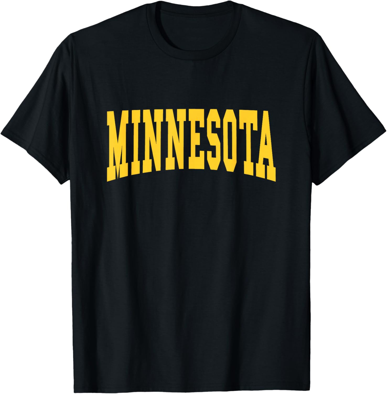 Graphic Apparel Co. - MINNESOTA - Red Classic Fit - Small - Short Sleeve - Letter Print - - Modern Classic Throwback Design T-Shirt - T-Shirt | Black