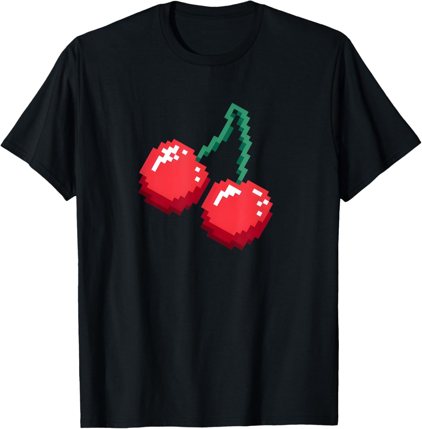 Pixel Cherries 80s Video Game Halloween Costume T-Shirt - T-Shirt | Black