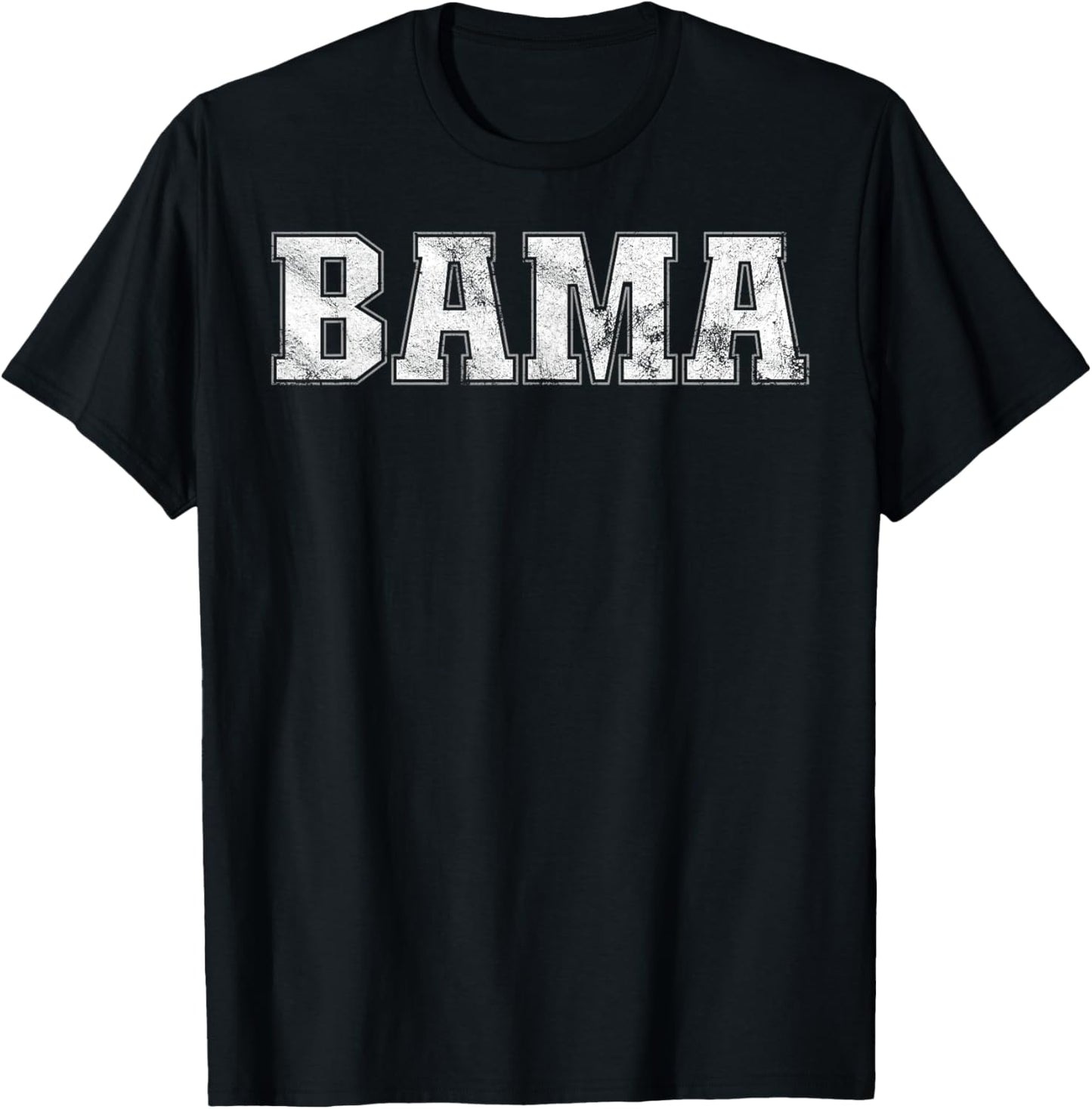 Alabama - Bama White AL State Graphic Vintage Sports Lover T-Shirt - T-Shirt | Black