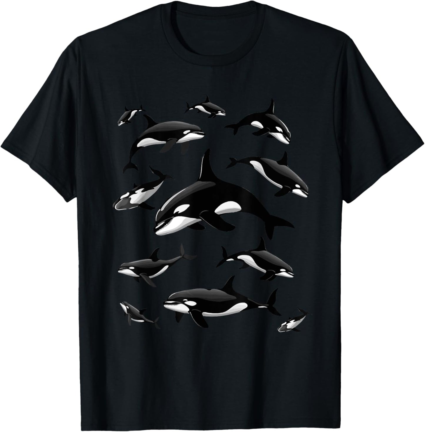 Cool Orca Art Women Kids Killer Whale Orca Lover T-Shirt - T-Shirt | Black